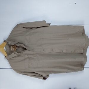 Red Head Mens Tan Lightweight Velcro Pockets Fishing Shirt Neutral Sz.L